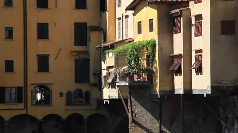 Balcony on Ponte Vecchio Bridge Stock Footage 38214878