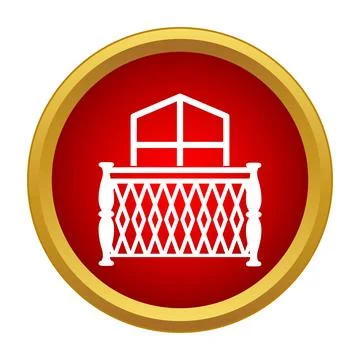 Balcony railing icon simplifying architectural design elements Stock Illustration