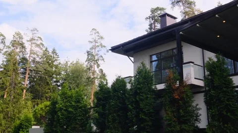 Balcony on the second floor of a private house Stock Footage 129929123