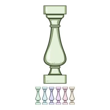 Balcony stone balustrade cartoon vector graphic Stock Illustration