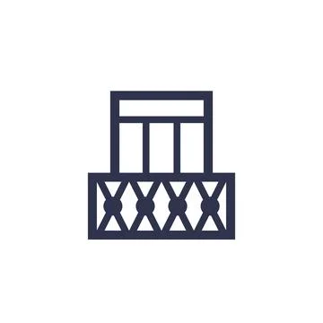 Balcony, terrace icon on white, vector Ilustración de archivo