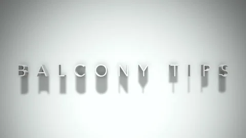 Balcony tips 3D title animation white text on a white background Stock Footage 299757472