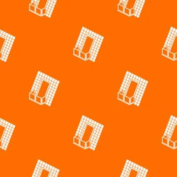 Balcony under roof pattern vector orange Stock Illustration