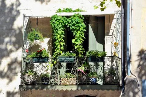 A balcony of uzes Stock Photos
