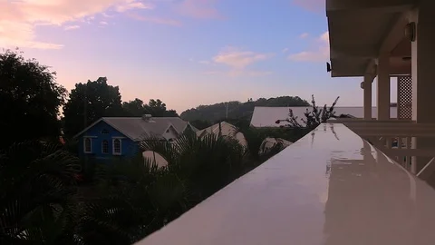 Balcony view at a caribbean resort Stock Footage 85481199