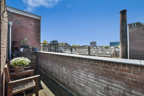 The balcony with a view of the city Stock Photos