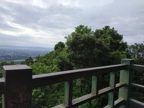 Balcony view of mountain Stock Photos