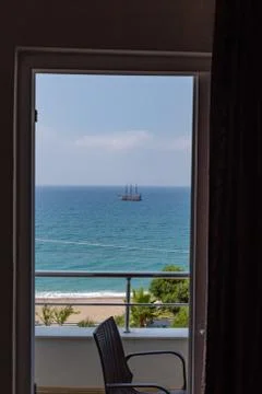 Balcony view on the ship Stock Photos