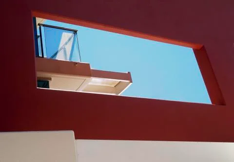 Balcony view through wall Stock Photos