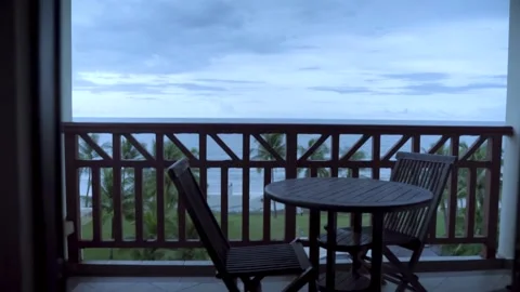  the balcony to viewing ocean Stock Footage 209117330