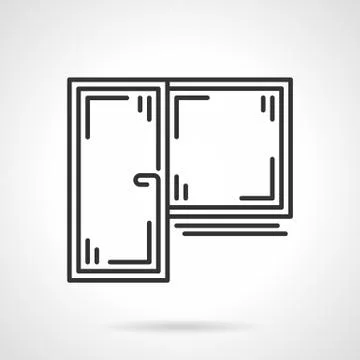 Balcony window black vector icon Stock Illustration