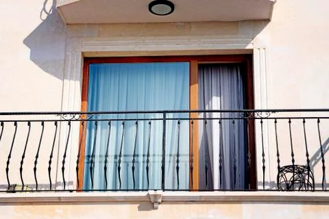 Balcony window in a hotel Stock Photos