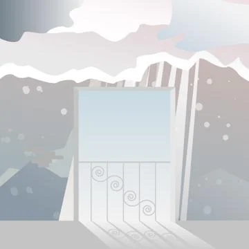 Balcony window. Stock Illustration