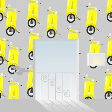 Balcony window. Stock Illustration