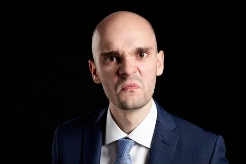 Bald Angry Man Stock Photos
