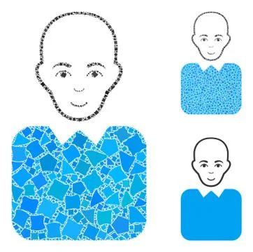 Bald bureaucrat Mosaic Icon of Bumpy Elements Stock Illustration