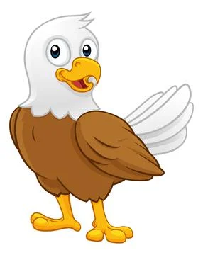 Bald Eagle Bird Cute Cartoon Wildlife Mascot Stock Illustration
