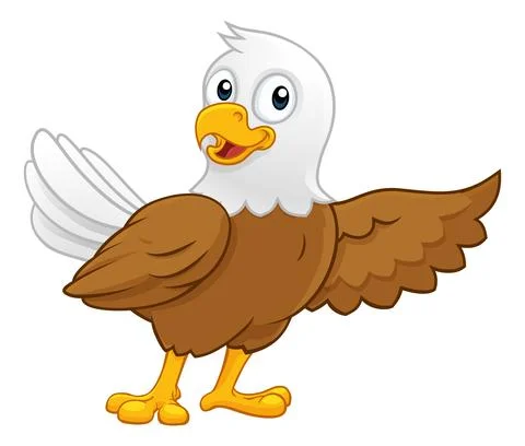 Bald Eagle Bird Cute Cartoon Wildlife Mascot Stock Illustration