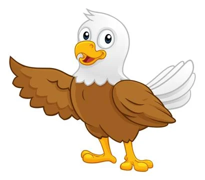 Bald Eagle Bird Cute Cartoon Wildlife Mascot Stock Illustration