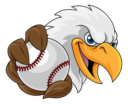 Bald Eagle Falcon Hawk Baseball Ball Sport Mascot Stock Illustration