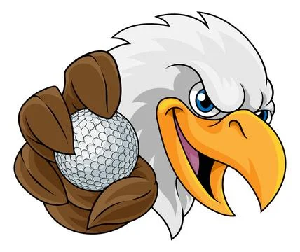 Bald Eagle Falcon Hawk Golf Ball Sport Team Mascot Stock Illustration
