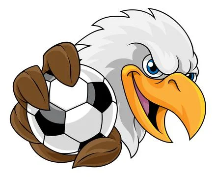Bald Eagle Falcon Hawk Soccer Football Ball Mascot Stock Illustration