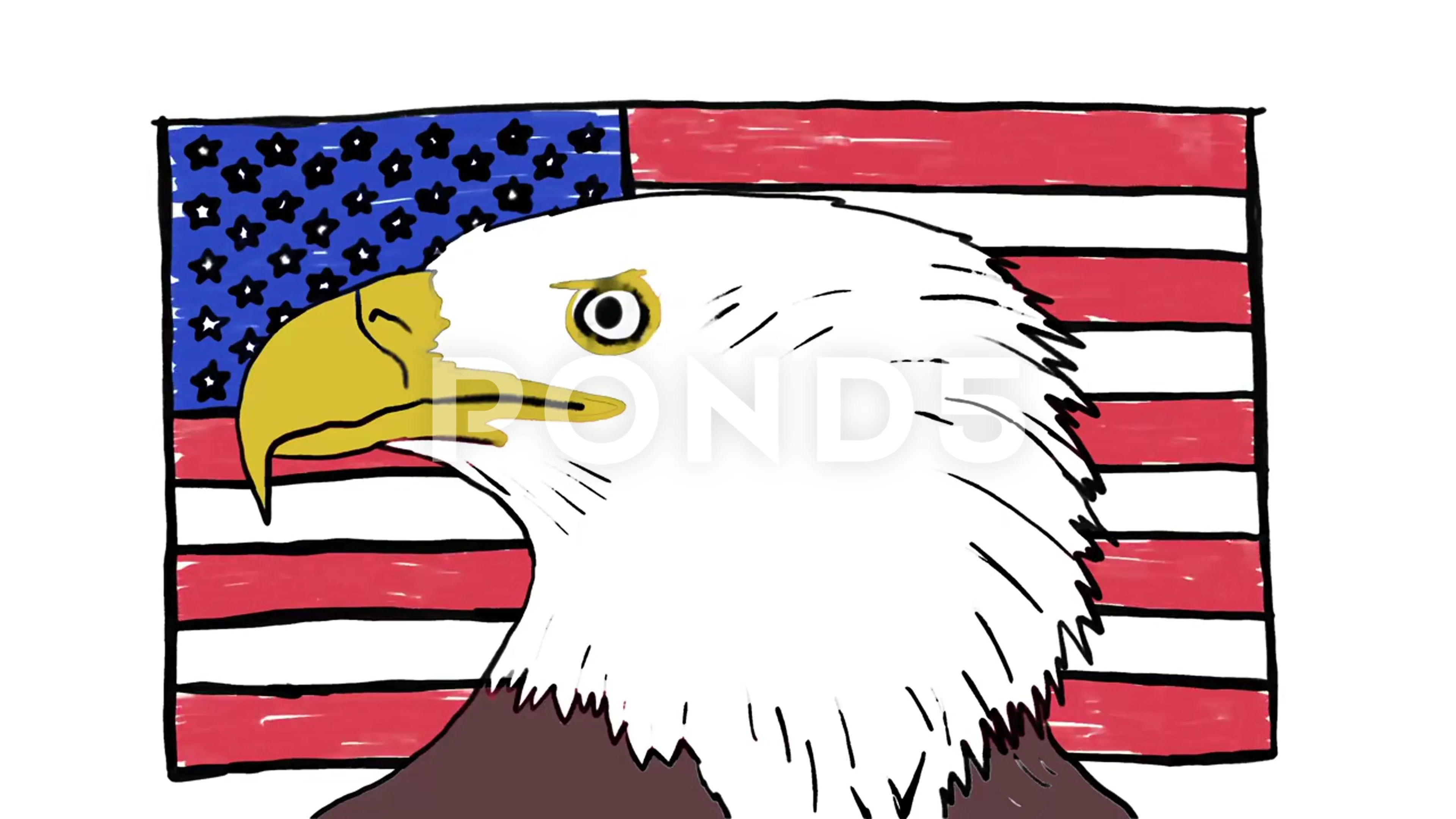 Bald Eagle in Front of American Flag Han... | Stock Video | Pond5