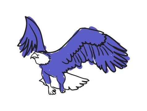 Bald eagle hand drawn icon Stock Illustration