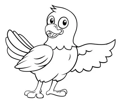 Bald Eagle Hawk Falcon Cartoon Coloring Mascot Stock Illustration