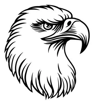 Bald Eagle Hawk Falcon Face Head Mascot Bird Stock Illustration