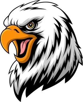 Bald Eagle Head Mascot Screaming with Sharp Beak and Fierce Eyes Ilustración de archivo