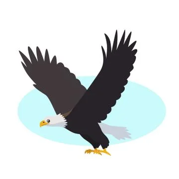 Bald eagle icon isolated on white background, predatory bird Stock Illustration