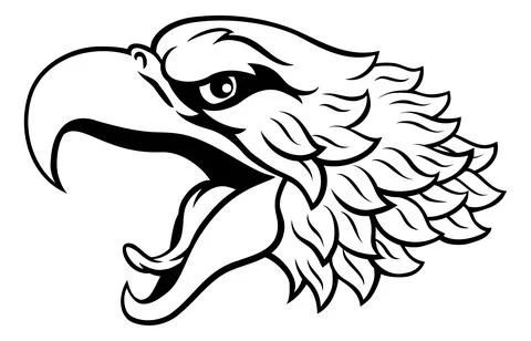 Bald Eagle or Hawk Mascot Head Face Cartoon Stock Illustration