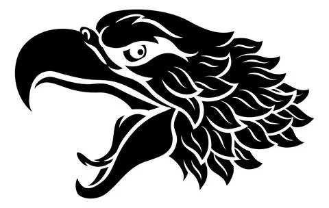 Bald Eagle or Hawk Mascot Head Face Cartoon Stock Illustration