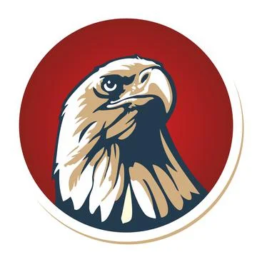 Bald eagle in red circle vector illustration Stockillustratie