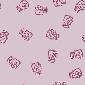 Bald eagle uncle sam hat line seamless pattern Stock Illustration