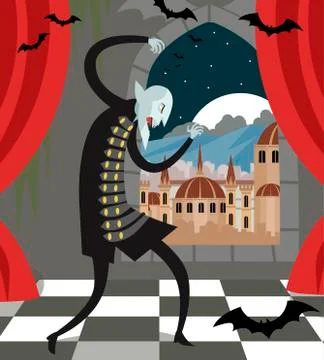 Bald evil vampire monster Stock Illustration