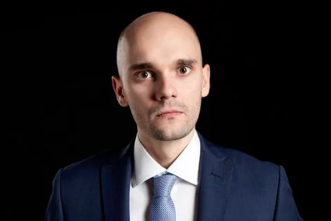 Bald Frustrated Man Foto stock