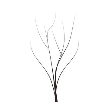 Bald handdraw tree vector illustration element for game design. winter tree Stock Illustration