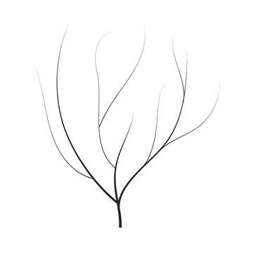Bald handdraw tree vector illustration element for game design. winter tree Stock Illustration