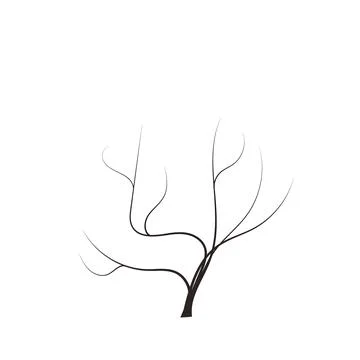 Bald handdraw tree vector illustration element for game design. winter tree Stock Illustration