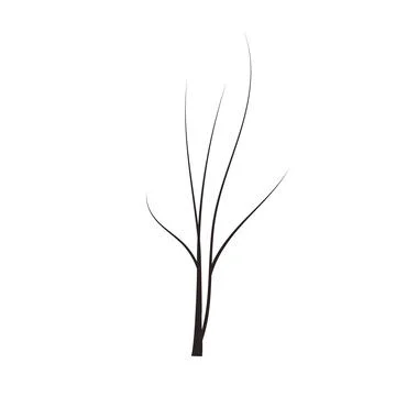 Bald handdraw tree vector illustration element for game design. winter tree Stock Illustration
