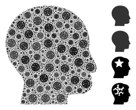 Bald Head Collage of CoronaVirus Elements Stockillustratie