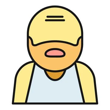 Bald man beard profile avatar icon Illustrazione stock