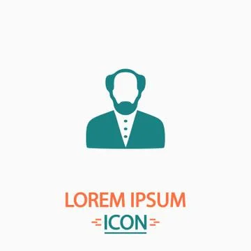 Bald Man computer symbol Stock Illustration