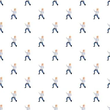 Bald man flat design character seamless pattern Stock Illustration