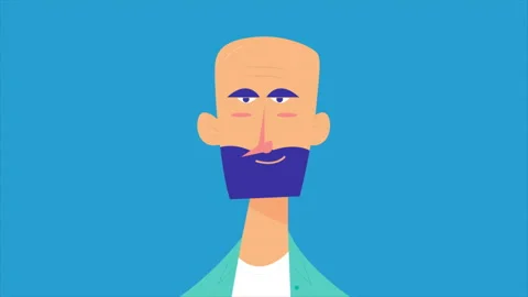 Bald Man Looking Right And Left Stock Footage 232196457