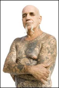 Bald Man with tattoos Foto stock