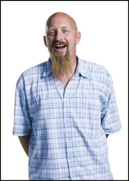 Bald middle aged man with a long goatee Foto stock