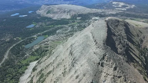 Bald Mountain and Winding Mirror Lake Highway in Uinta Mountains Stock Footage 340151754